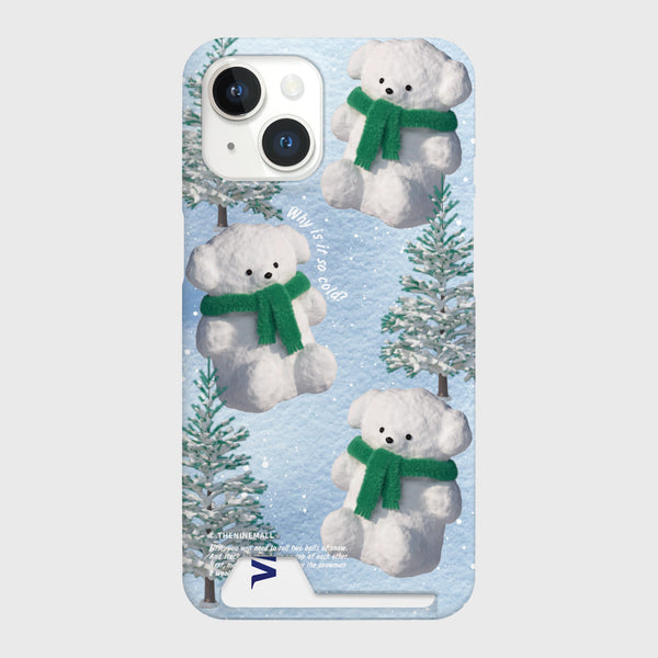 [THENINEMALL] Pattern Puppy Snowman Hard Phone Case (2 types)