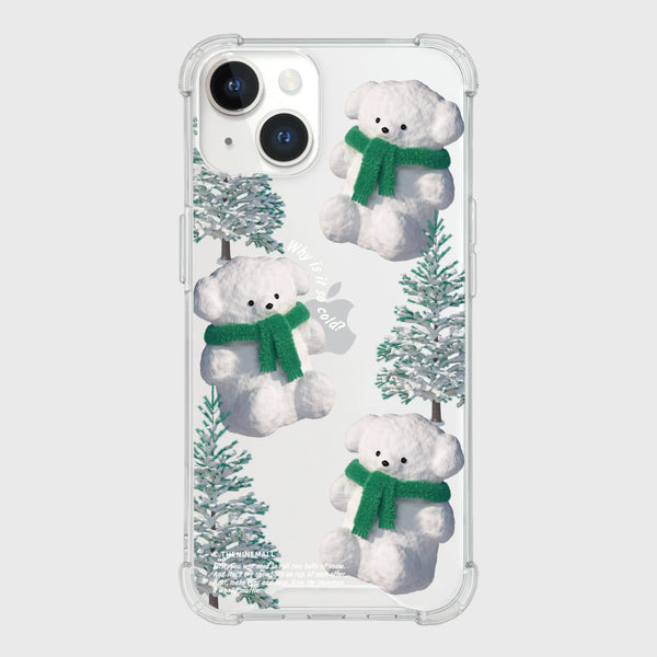 [THENINEMALL] Pattern Puppy Snowman Clear Phone Case (3 types)