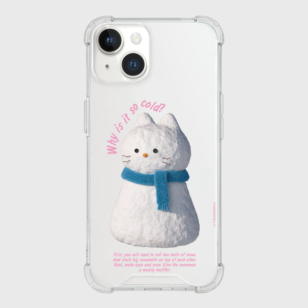 [THENINEMALL] Hey Cat Snowman Clear Phone Case (4 types)