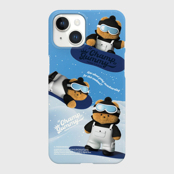 [THENINEMALL] Pattern Snowboarder Gummy Hard Phone Case (2 types)