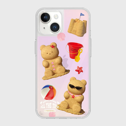 [THENINEMALL] Pattern Sand Gummy Mirror Phone Case