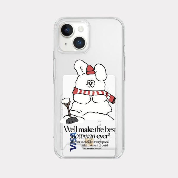 [Mademoment] Build Snowman Butty Design Clear Phone Case (3 Types)