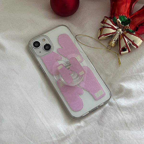 [Mademoment] Keep Warm Mittens Design Clear Phone Case (3 Types)