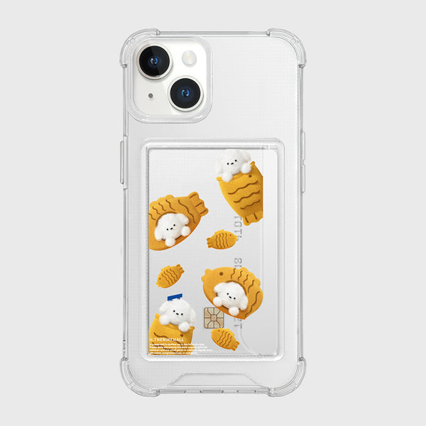 [THENINEMALL] Pattern Fish Bread Puppy Clear Phone Case (4 types)