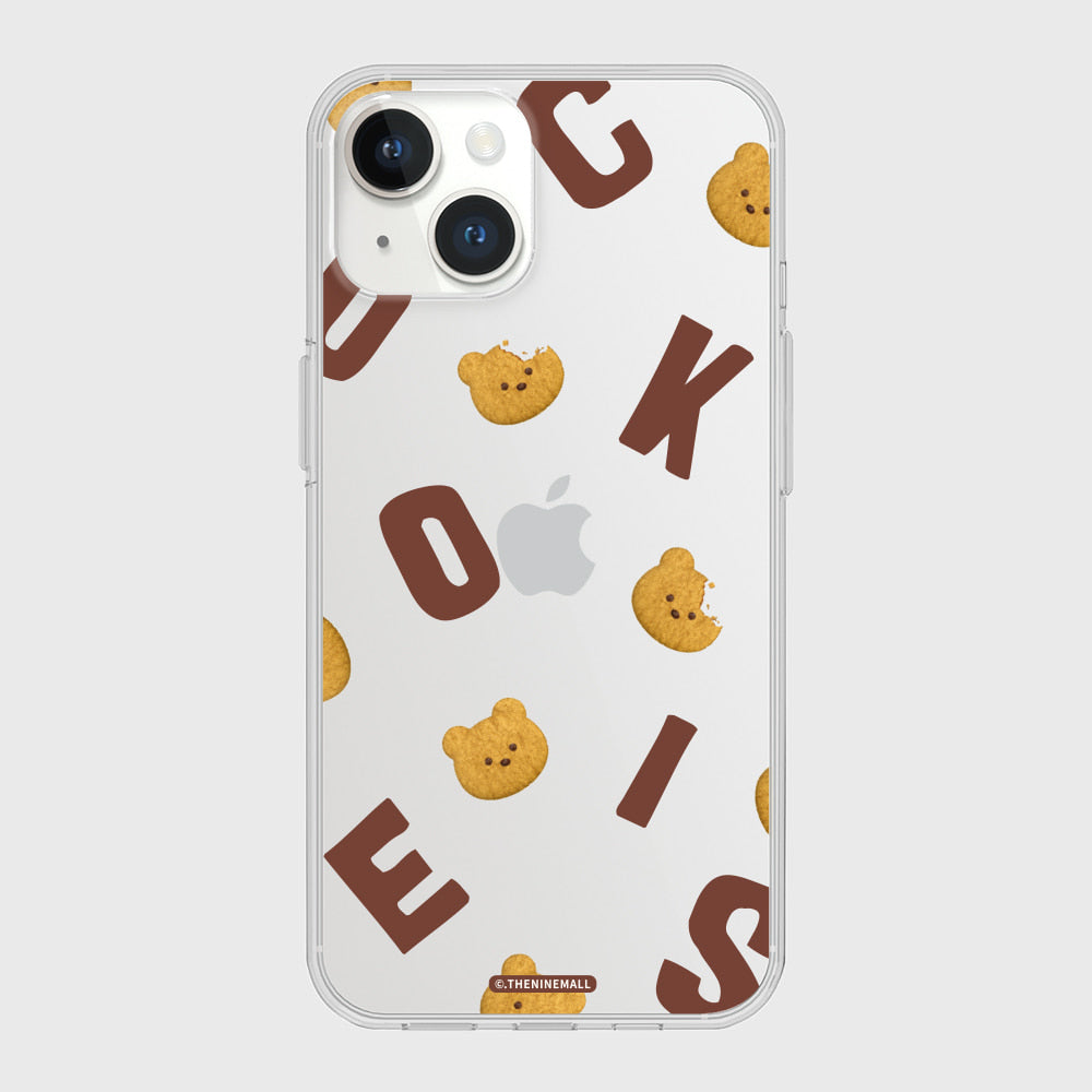 [THENINEMALL] Cookies Alphabet Pattern Clear Phone Case (3 types)