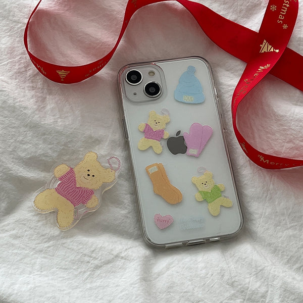 [Mademoment] My Fluffy Collection Design Clear Phone Case (3 Types)