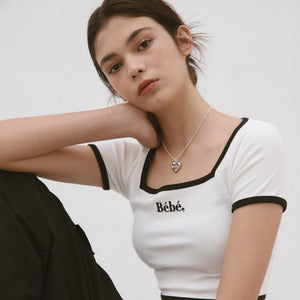 [NOIRNINE] Bébé Square Neck Ribbed Top (2 Colours)