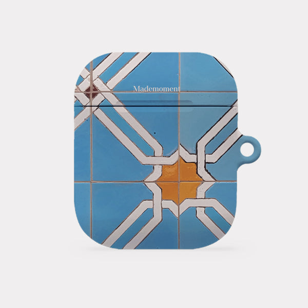 [Mademoment] Old Blue Tile Design AirPods Case