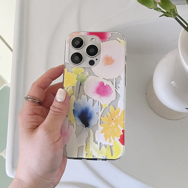 [Mademoment] Iris Garden Design Clear Phone Case (3 Types)