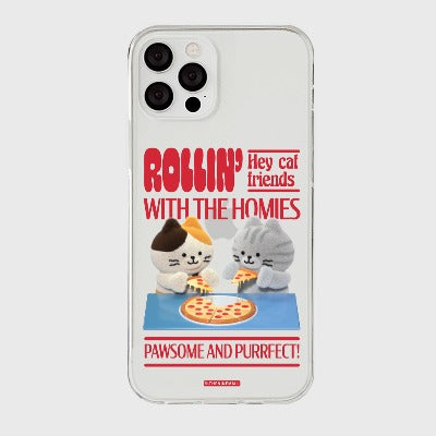 [THENINEMALL] Pizza Together Clear Phone Case (3 types)