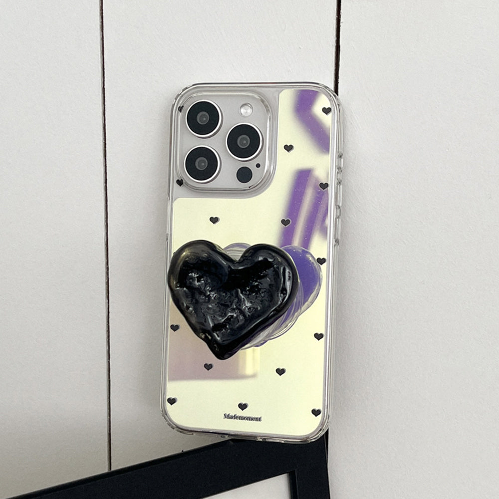 [Mademoment] Small Heart Pattern Design Glossy Mirror Phone