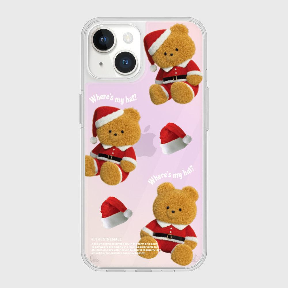 [THENINEMALL] Pattern Santa Hat Gummy Mirror Phone Case