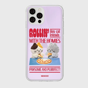 [THENINEMALL] Pizza Together Mood Mirror Phone Case