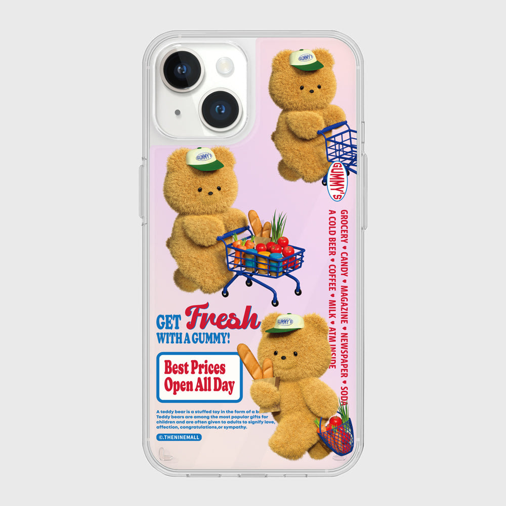 [THENINEMALL] Pattern Gummys Fresh Market Mirror Phone Case