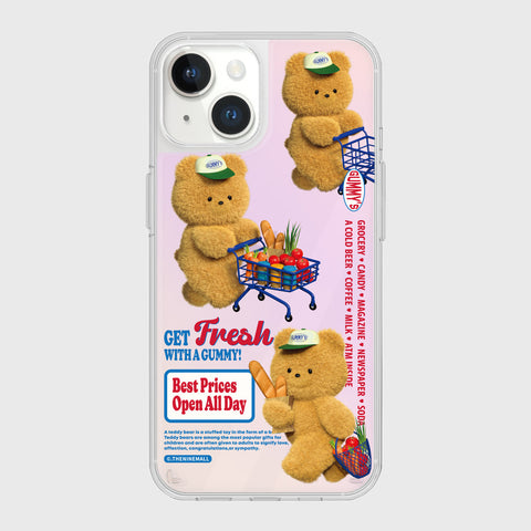 [THENINEMALL] Pattern Gummys Fresh Market Mirror Phone Case