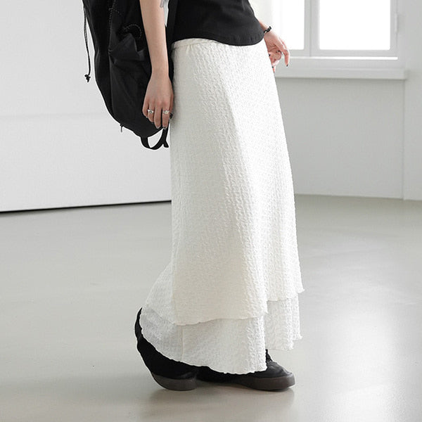 [BINARY01] Withy Layered Long Skirt