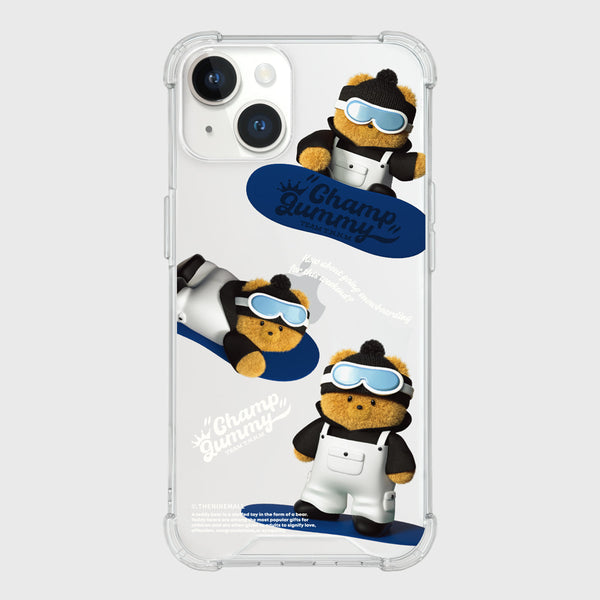 [THENINEMALL] Pattern Snowboarder Gummy Clear Phone Case (4 types)