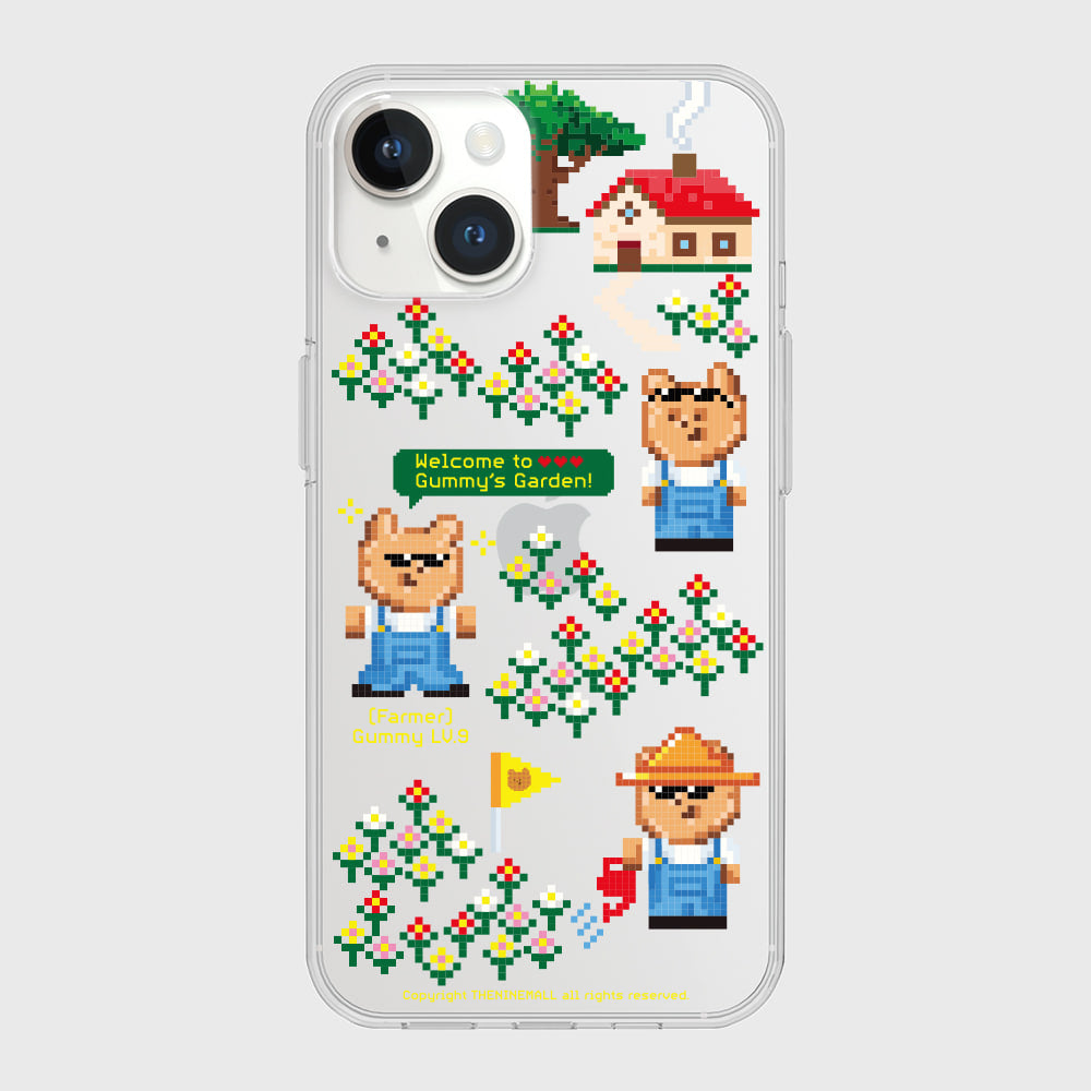 [THENINEMALL] Pixel Farmer Gummy Clear Phone Case (3 types)