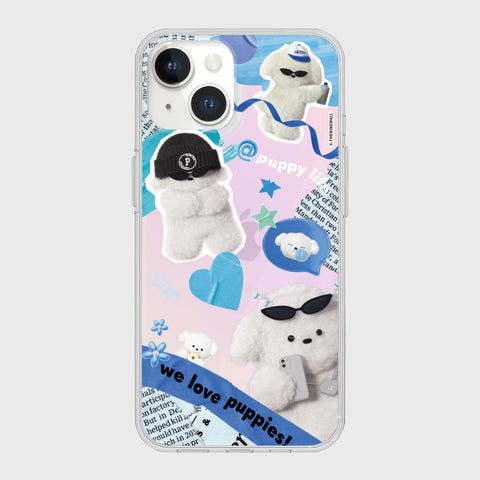 [THENINEMALL] Puppy Collage Mirror Phone Case