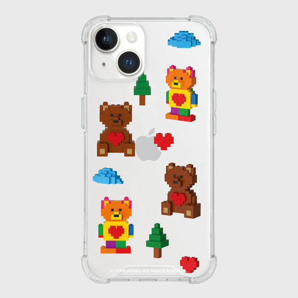 [THENINEMALL] Pattern Cube Gummy Clear Phone Case (3 types)