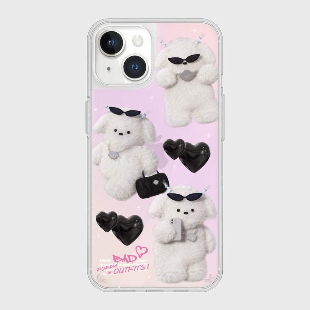[THENINEMALL] Pattern Bad Puppy Outfits Mirror Phone Case