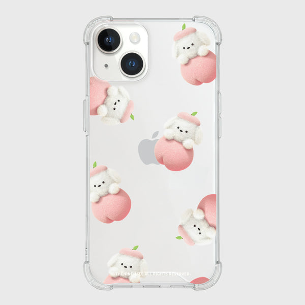 [THENINEMALL] Pattern Peach Ppokku Clear Phone Case (3 types)