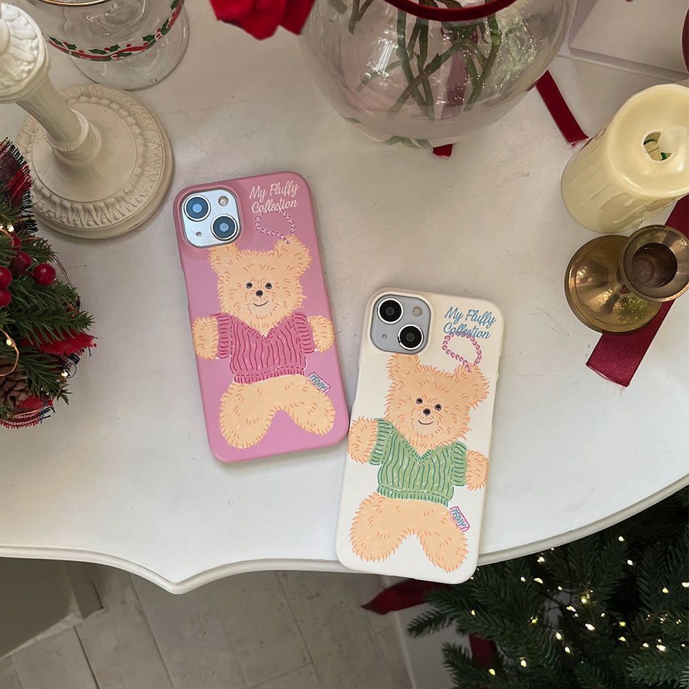 [Mademoment] Big Knit Bear Design Phone Case