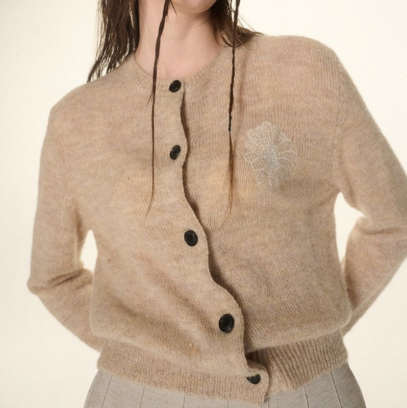 [MARDI MERCREDI] MOHAIR CARDIGAN ROUND NECK (2 colours)