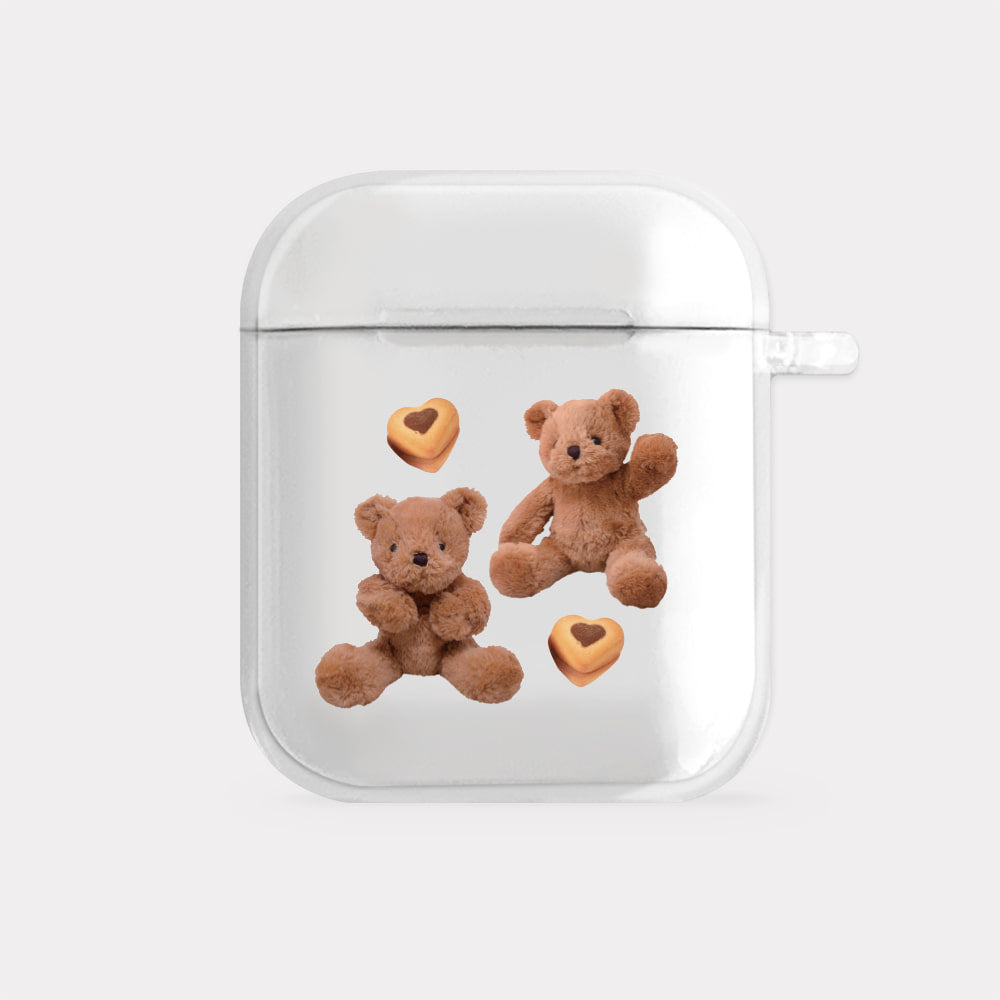 [Mademoment] Pattern Sweet Some Teddy Design Clear AirPods Case