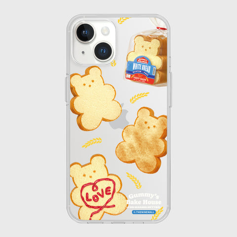 [THENINEMALL] Pattern Bread Gummy Clear Phone Case (3 types)