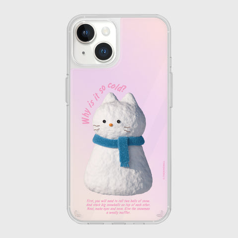 [THENINEMALL] Hey Cat Snowman Mirror Phone Case