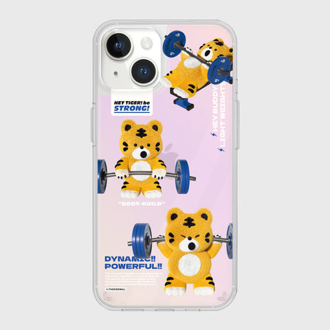 [THENINEMALL] Pattern Hey Tiger Gym Mirror Phone Case