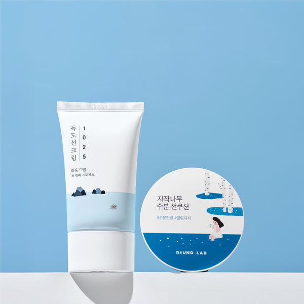 [Round Lab 1025 Dokdo] Sun Cream 50ml X Birch Moisture Sun Cushion 15g (SPF 50+ PA++++)