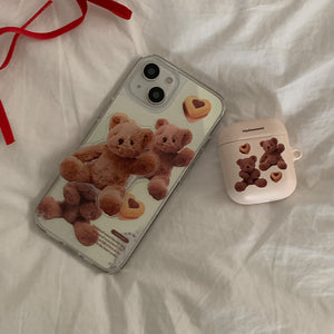 [Mademoment] Pattern Sweet Some Teddy Design Glossy Mirror Phone