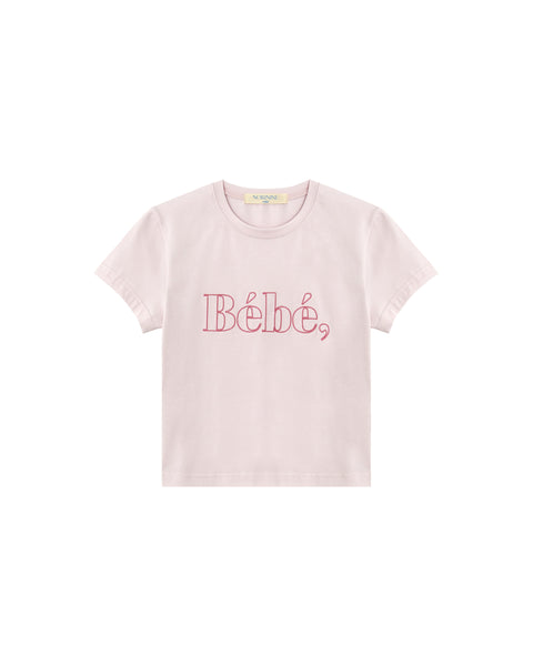 [NOIRNINE] Lettering Bébé Crop T-shirts (2 Colours)
