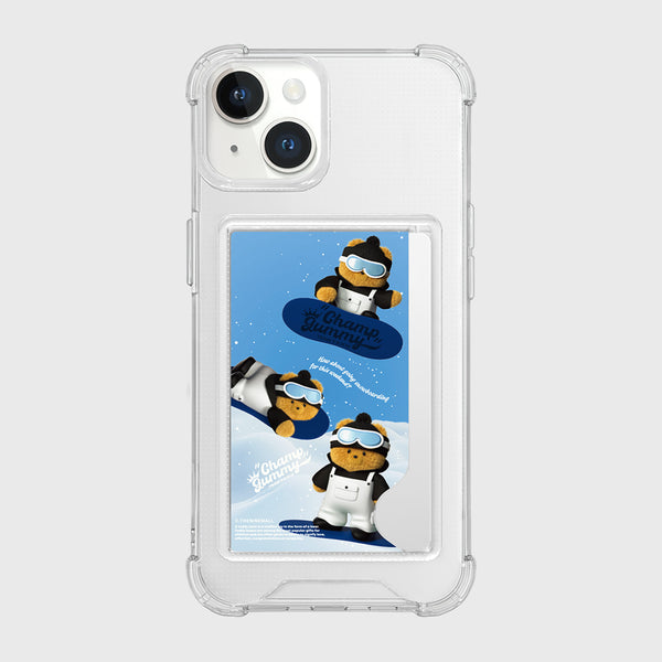 [THENINEMALL] Pattern Snowboarder Gummy Clear Phone Case (4 types)