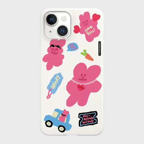 [THENINEMALL] Windy Painting Sticker Hard Phone Case (2 types)