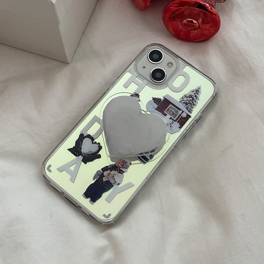 [Mademoment] Snowing Play Design Glossy Mirror Phone