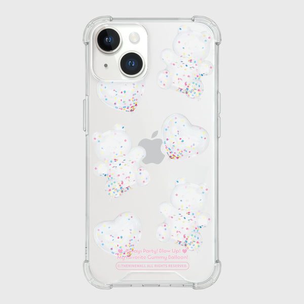 [THENINEMALL] White Gummy Balloon Clear Phone Case (3 types)