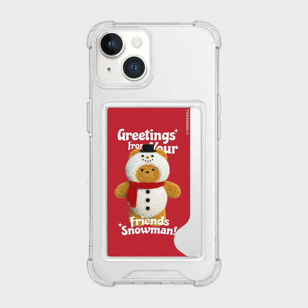 [THENINEMALL] Greetings Gummy Snowman Clear Phone Case (4 types)