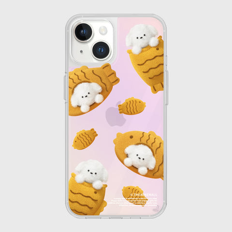 [THENINEMALL] Pattern Fish Bread Puppy Mirror Phone Case