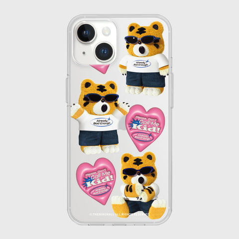 [THENINEMALL] Pattern Bad Hey Tiger Clear Phone Case (3 types)