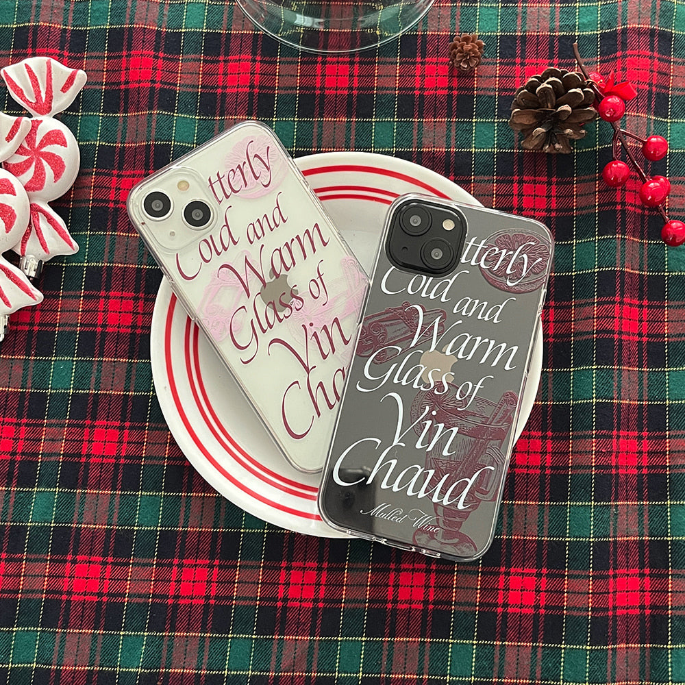 [Mademoment] Glass Of Vin Chaud Design Clear Phone Case (3 Types)