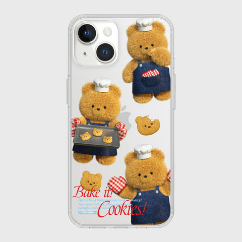 [THENINEMALL] Pattern Cookie Gummy Clear Phone Case (3 types)
