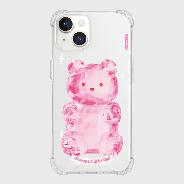 [THENINEMALL] Pink Light Gummy Clear Phone Case (3 types)