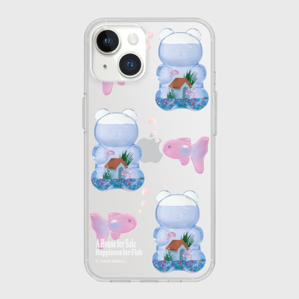 [THENINEMALL] Pattern Gummy Fish House Clear Phone Case (3 types)