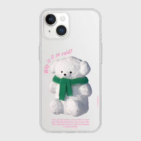 [THENINEMALL] Puppy Snowman Clear Phone Case (4 types)