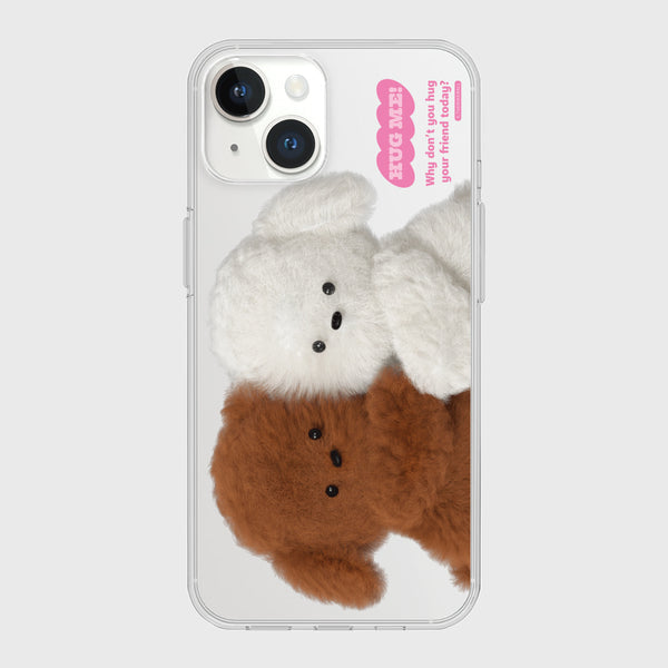 [THENINEMALL] Big Hug Puppy Clear Phone Case (3 types)