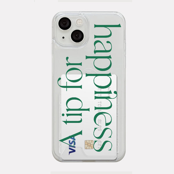 [Mademoment] Happiness Lettering Design Clear Phone Case (3 Types)