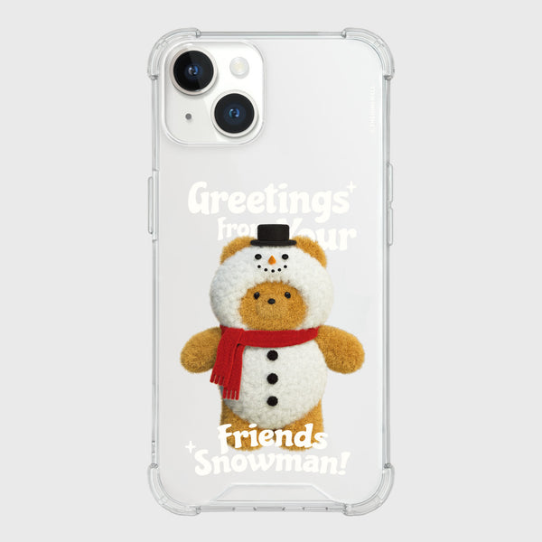 [THENINEMALL] Greetings Gummy Snowman Clear Phone Case (4 types)